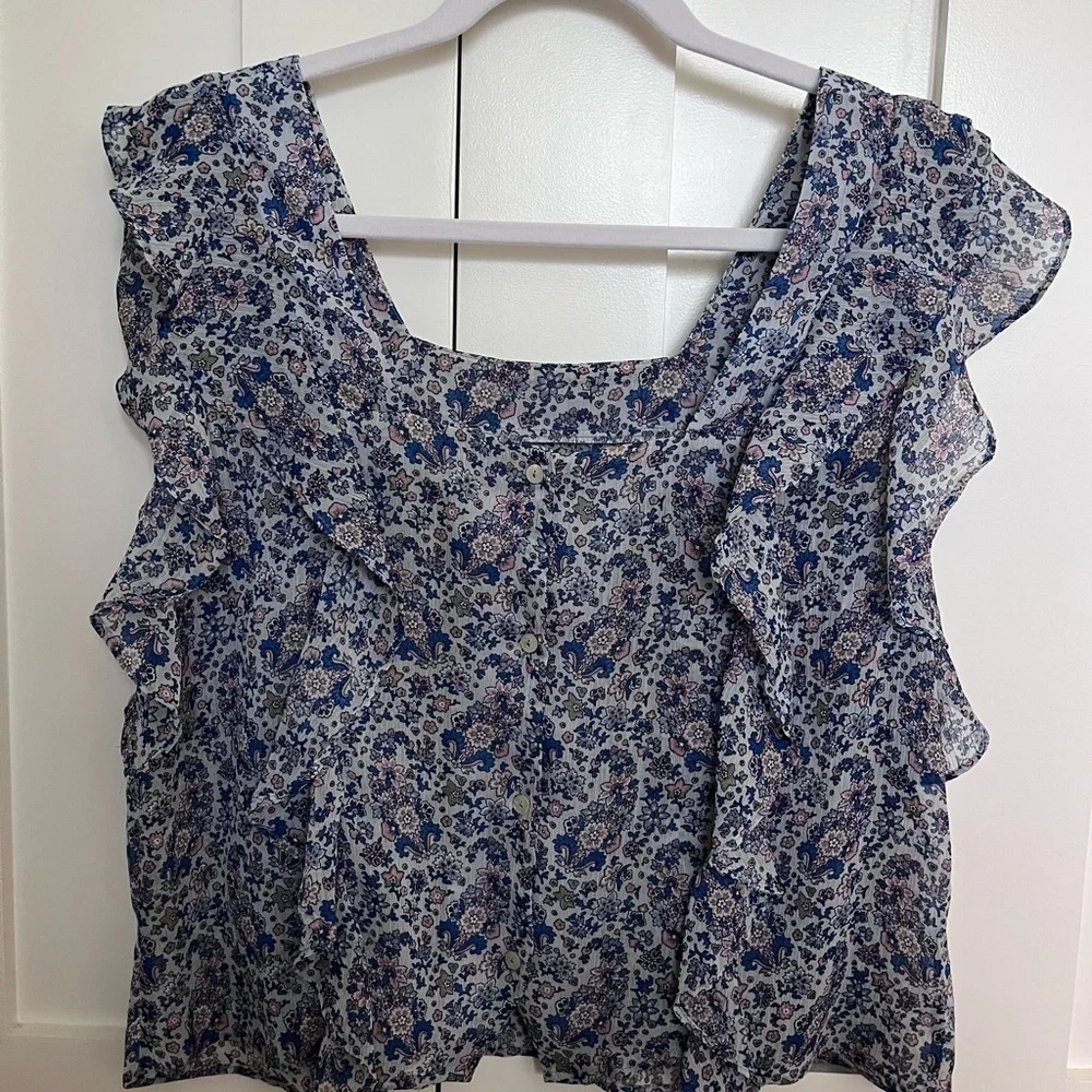 Floral Ruffle Button-Front - Picture 8 of 10